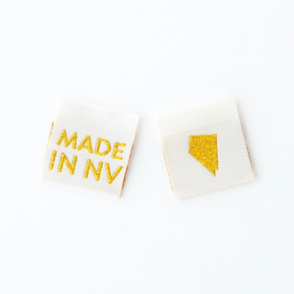 Sarah Hearts Made In My State Gold Woven Labels Nevada
 