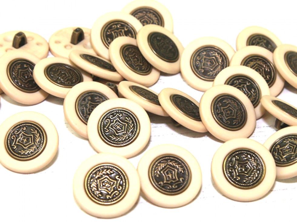 Dill Cream Round Shank Buttons (Value Pack)