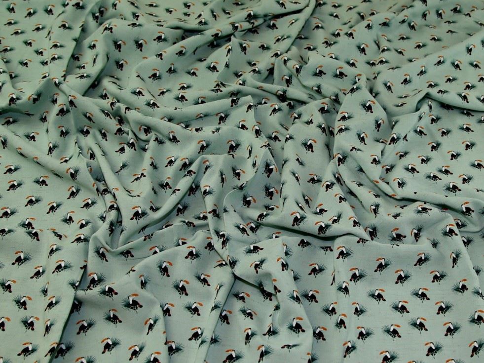 John Louden Mint Linen Viscose Challis Fabric