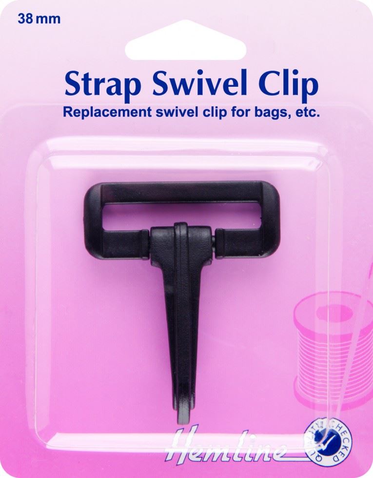 Hemline Black Plastic Strap Swivel Clip Fasteners
