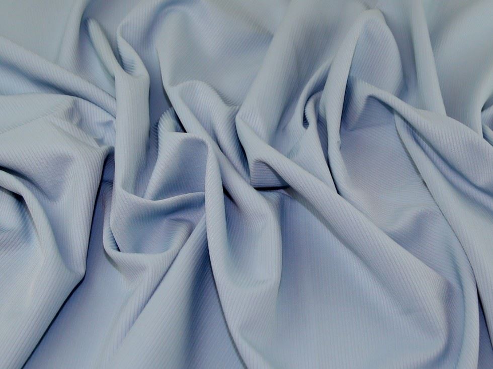 Sky Blue Deadstock Textured Polyester Suiting Fabric