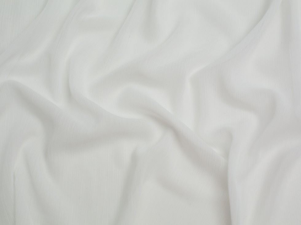 Minerva Core Range Recycled Polyester Crinkle Chiffon Fabric Ivory
 