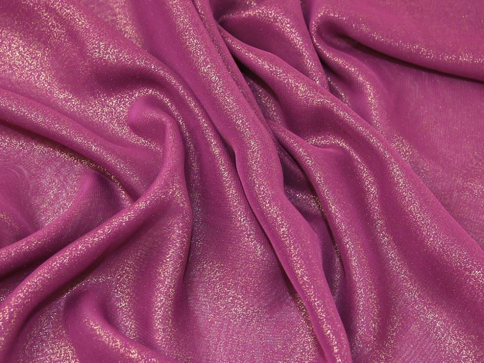 Deadstock Shimmer Sheer Chiffon Fabric Plum
 