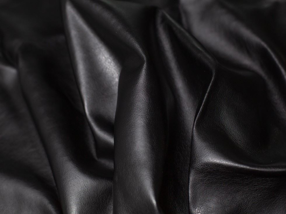 Minerva Core Range Heavy Faux Leather Fabric Jet Black