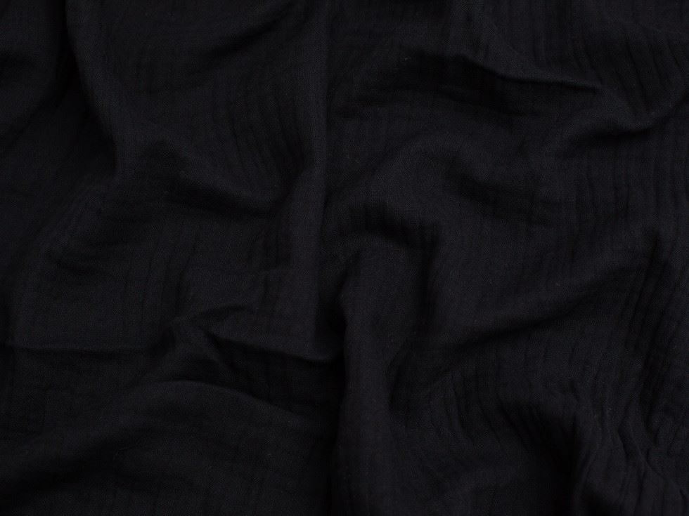 Minerva Core Range Black Cotton Triple Gauze Fabric