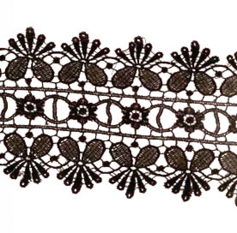 Heavy Guipure Lace Trim Black