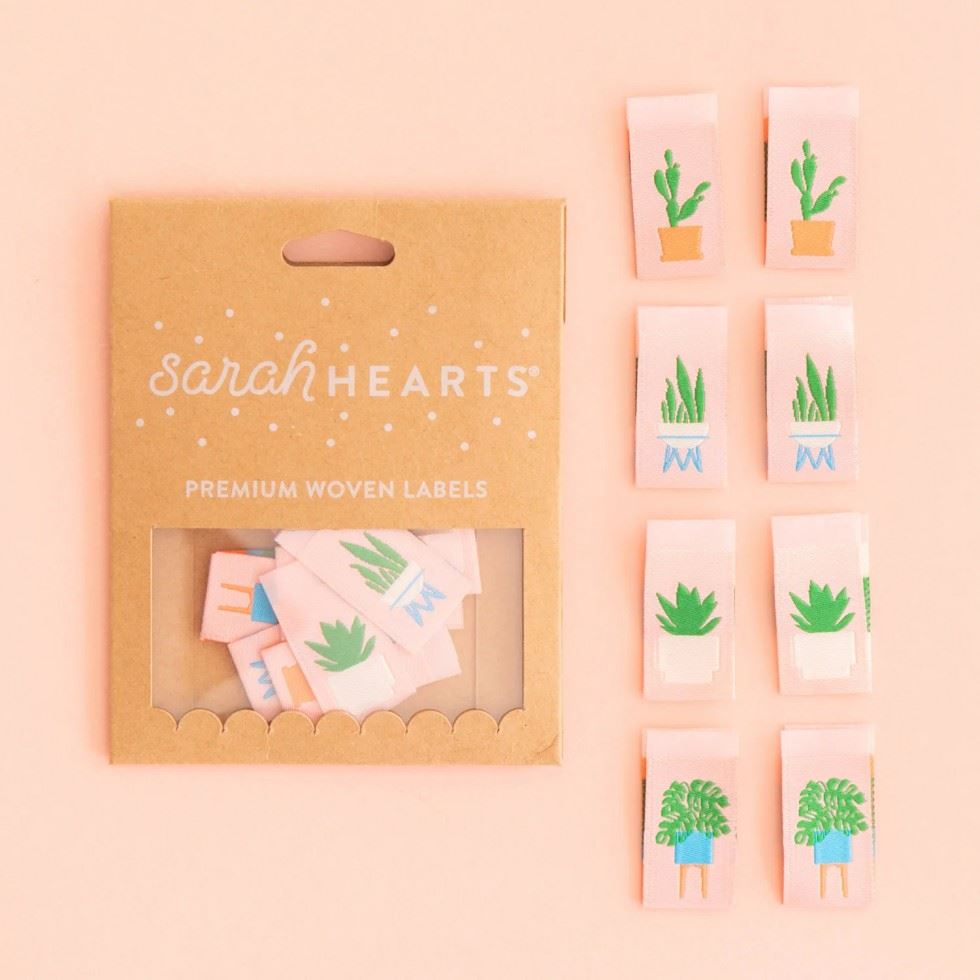 Sarah Hearts Houseplants Multipack Woven Labels
 