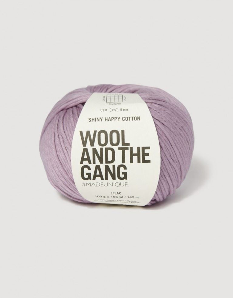 Wool and the Gang Shiny Happy Cotton Aran Yarn Lilac