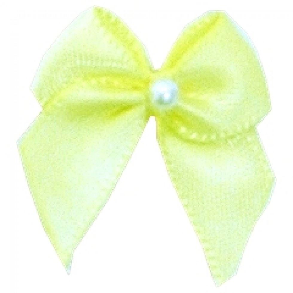 Berisfords 617 Baby Maize Ribbon Pearl Crossover Bows