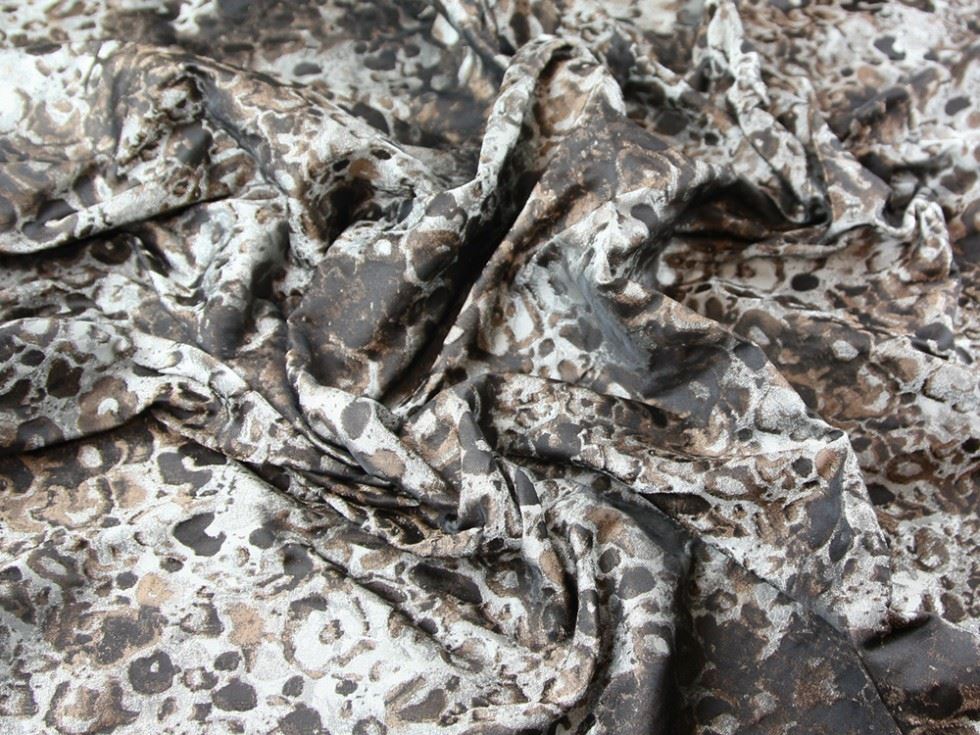 Brown Deadstock Woven Brocade Fabric