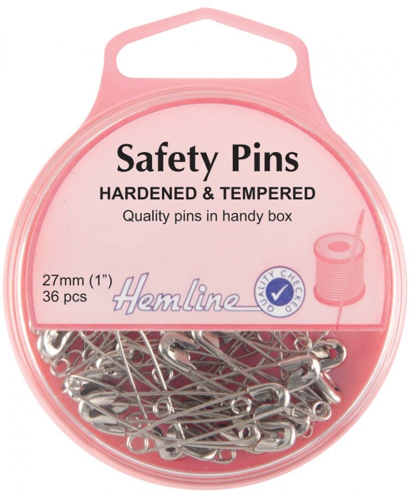 Hemline Nickel/Silver Safety Pins