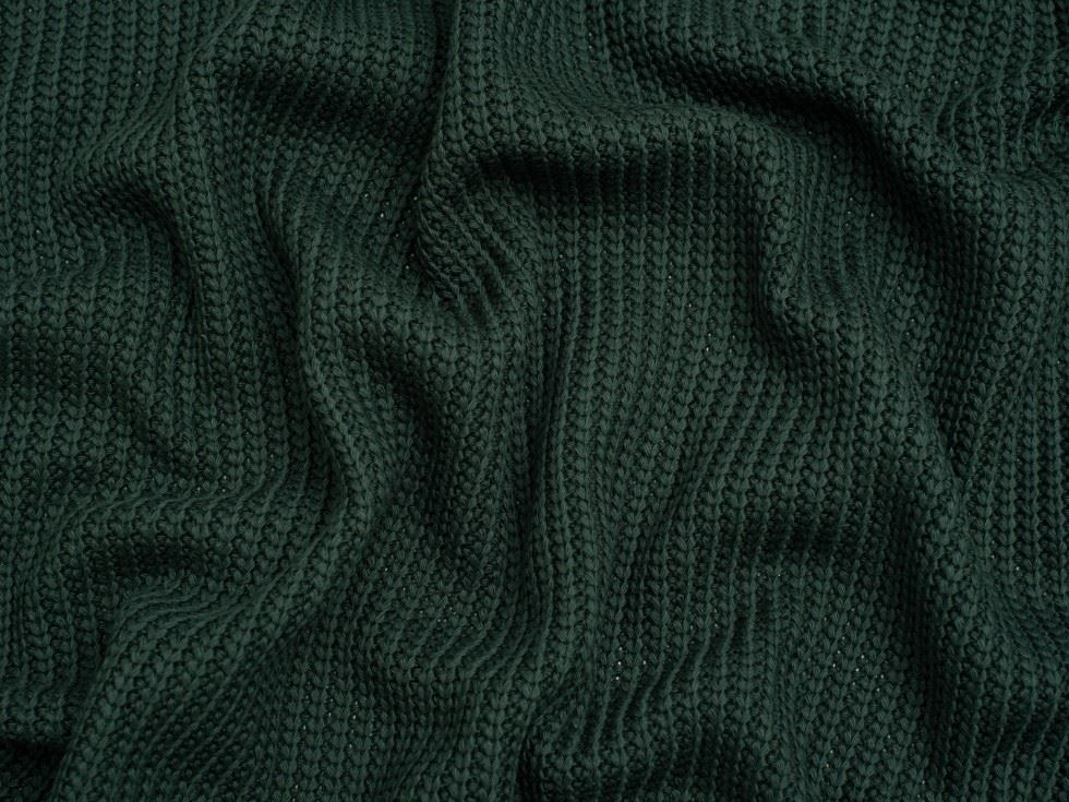 Minerva Core Range Chunky Cotton Sweater Knit Stretch Fabric Bottle Green
 