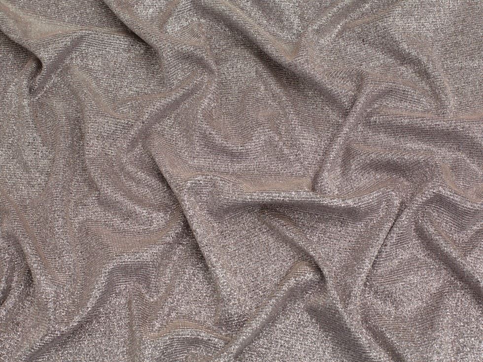 Minerva Core Range Starlight Sparkle Metallic Stretch Knit Fabric Rose Pink
 
