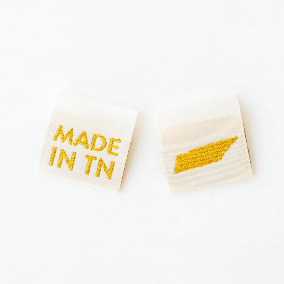 Sarah Hearts Made In My State Gold Woven Labels Tennessee
 