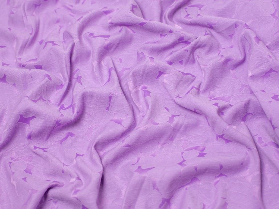 Lilac Deadstock Rose Bud Stretch Woven Jacquard Fabric