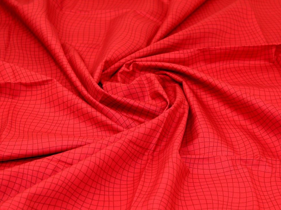 Red Deadstock 100% Cotton Fabric