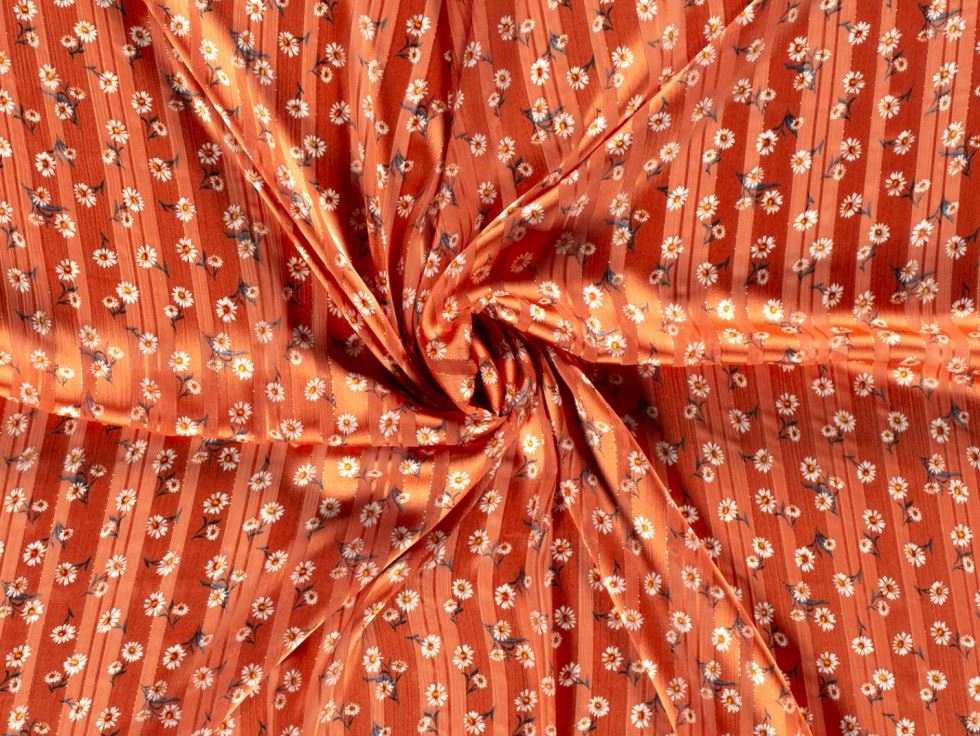 Lurex Sparkle Sheer Chiffon Fabric Rust
 