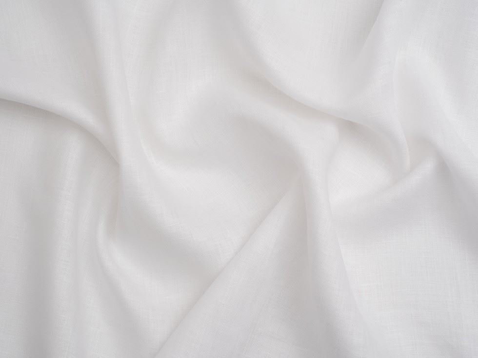 100% Fine Natural Linen Fabric White
 