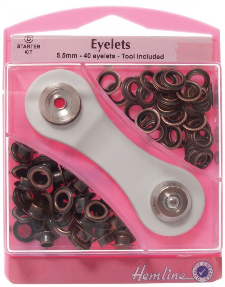 Hemline Bronze Metal Eyelets Kit