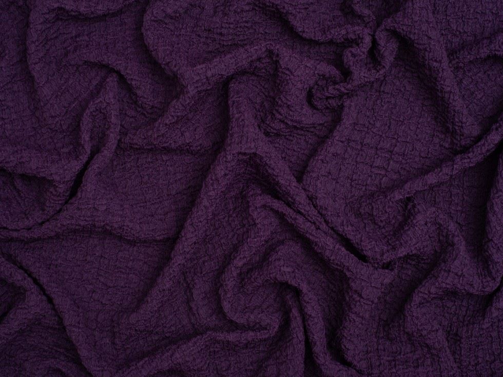 Minerva Core Range Nacho Textured Stretch Knit Fabric Purple
 