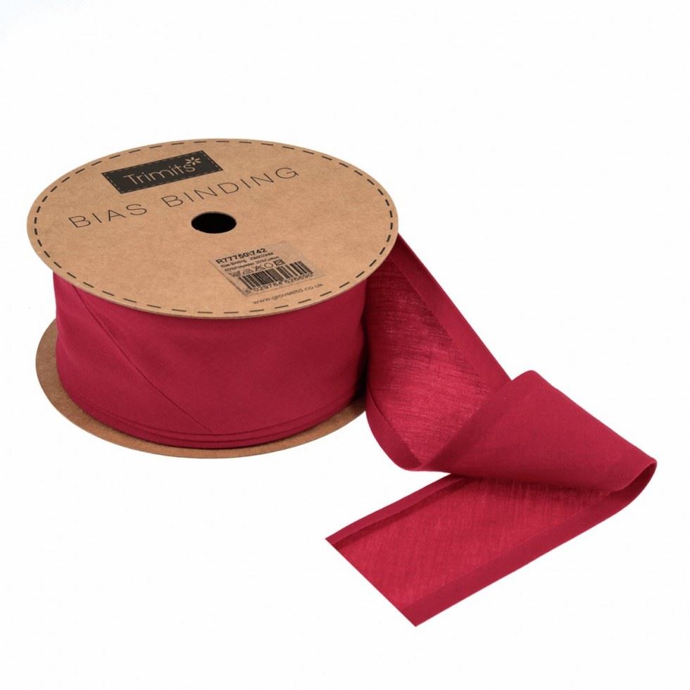Essential Trimmings Polycotton Bias Binding Tape Scarlet