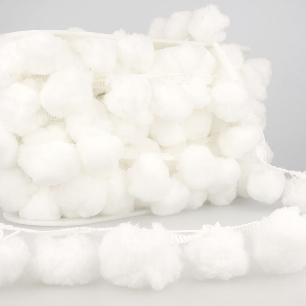 Stephanoise Pom Pom Trim White
 