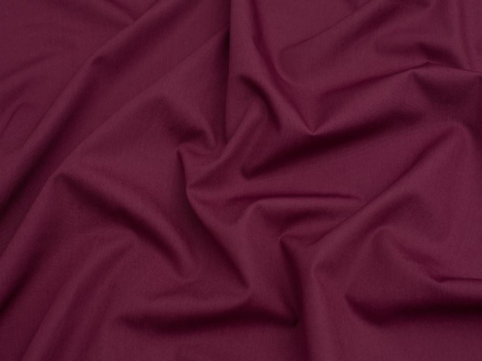 Organic 100% Cotton Poplin Fabric Wine
 