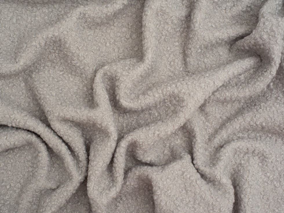 Minerva Core Range Boucle Textured Coating Fabric Silver Grey