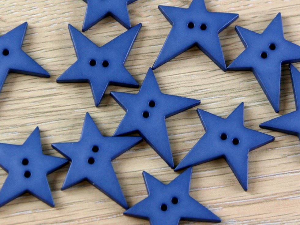 Dill Teal Plastic Star Buttons (Value Pack)