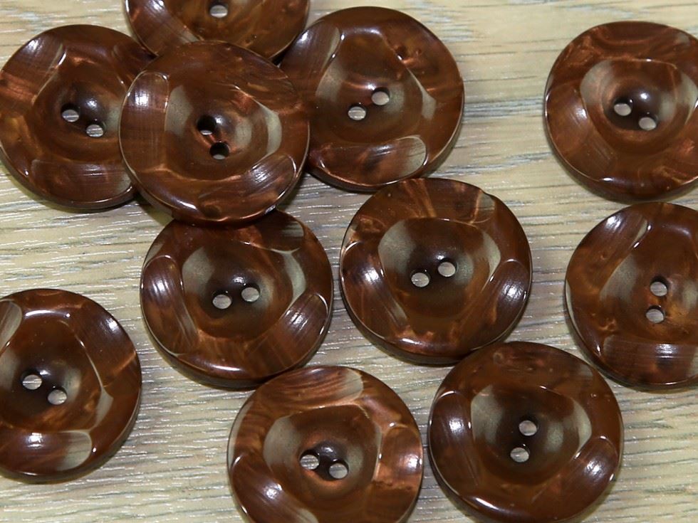 Dill Round Marble Buttons (Value Pack) Brown
 
