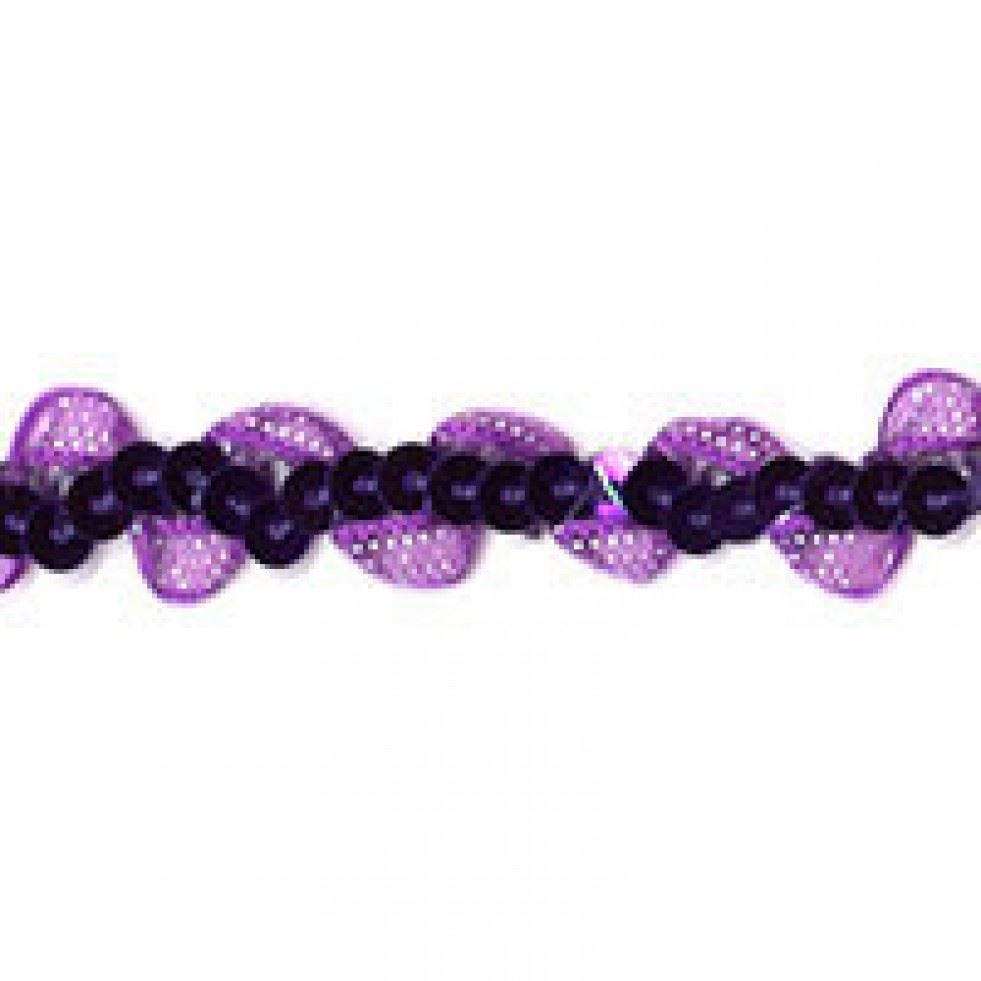 Essential Trimmings Purple Organza Sequin Trim