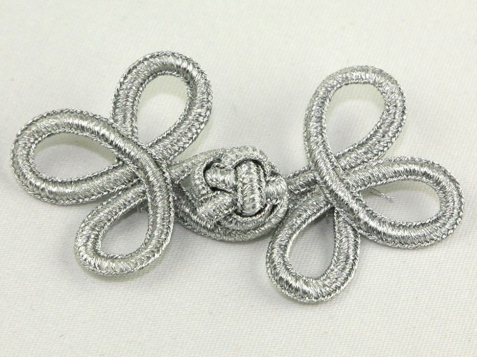 Chinese Button Frog Fasteners Silver