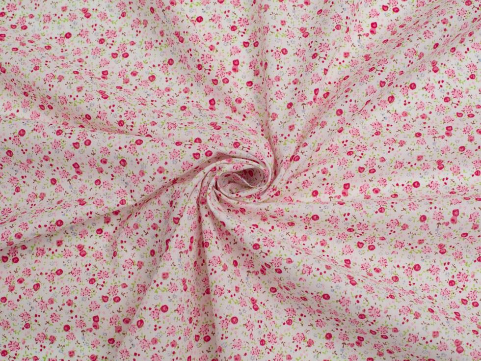 Pink Printed Polycotton Fabric