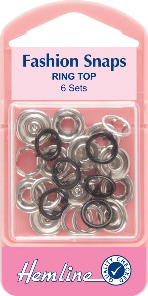 Hemline Black Ring Snaps Press Fasteners Refill