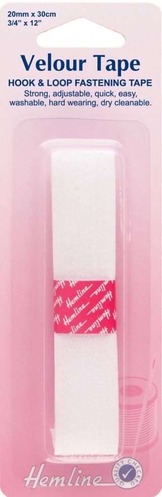 Hemline White Sew On Velcro