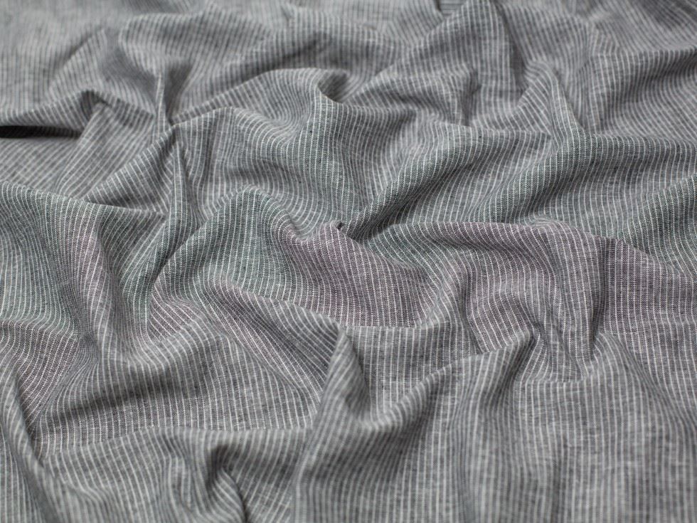 Minerva Core Range Black Yarn Dyed Linen Cotton Fabric