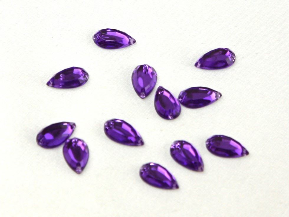 Teardrop Acrylic Jewels Purple