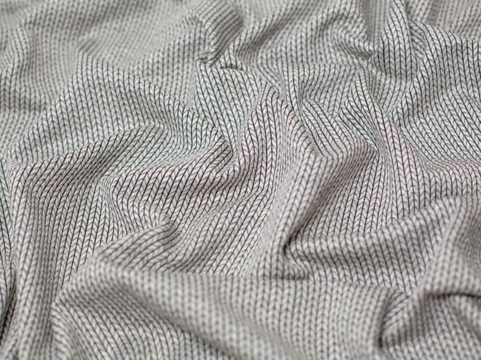 Jacquard Textured Stretch Knit Fabric Light Grey
 