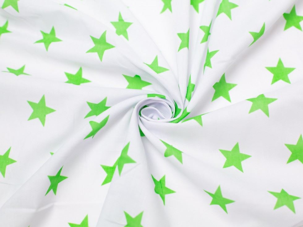 Minerva Core Range Printed Polycotton Fabric White & Green
 