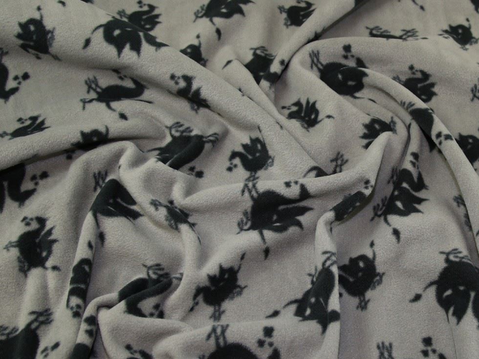 Grey Deadstock Polar Fleece Fabric