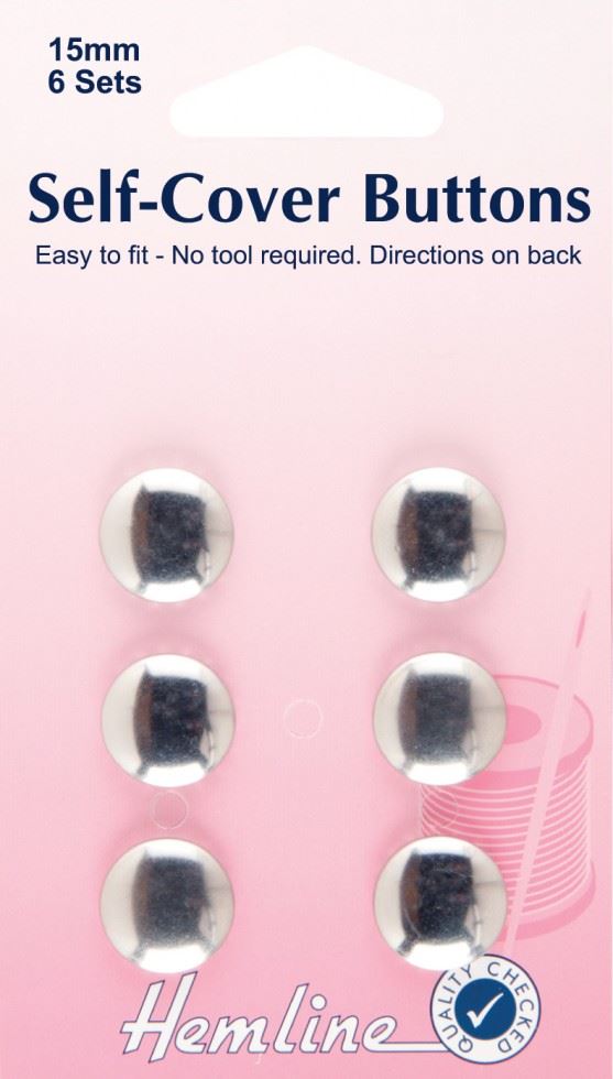 Hemline Silver Metal Self Cover Buttons