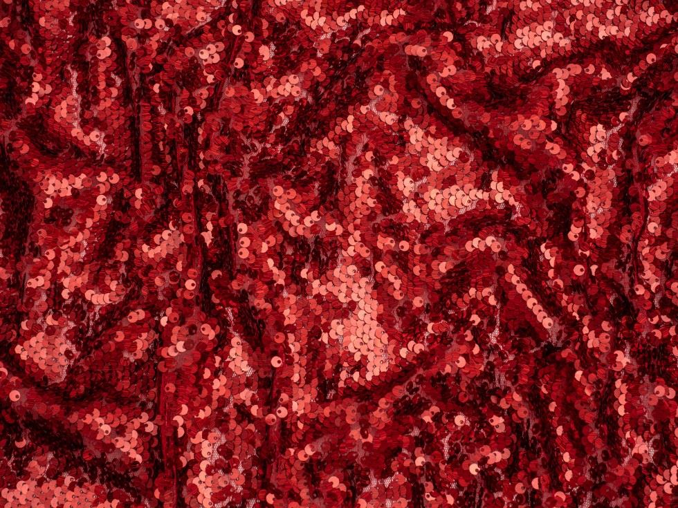 Minerva Core Range Red Hologram Sequin Mesh Fabric