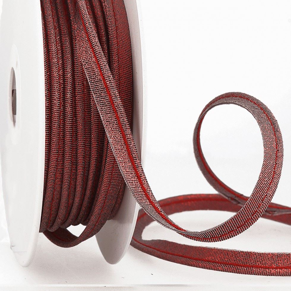 Stephanoise Metallic Lurex Flanged Piping Cord Red
 