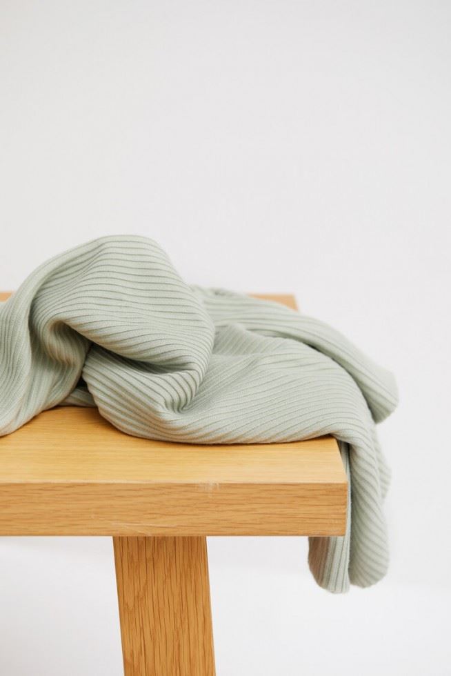 Meet Milk Soft Mint Ottoman Rib Stretch Knit Fabric