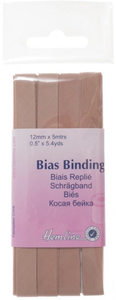 Hemline Fawn Polycotton Bias Binding Tape