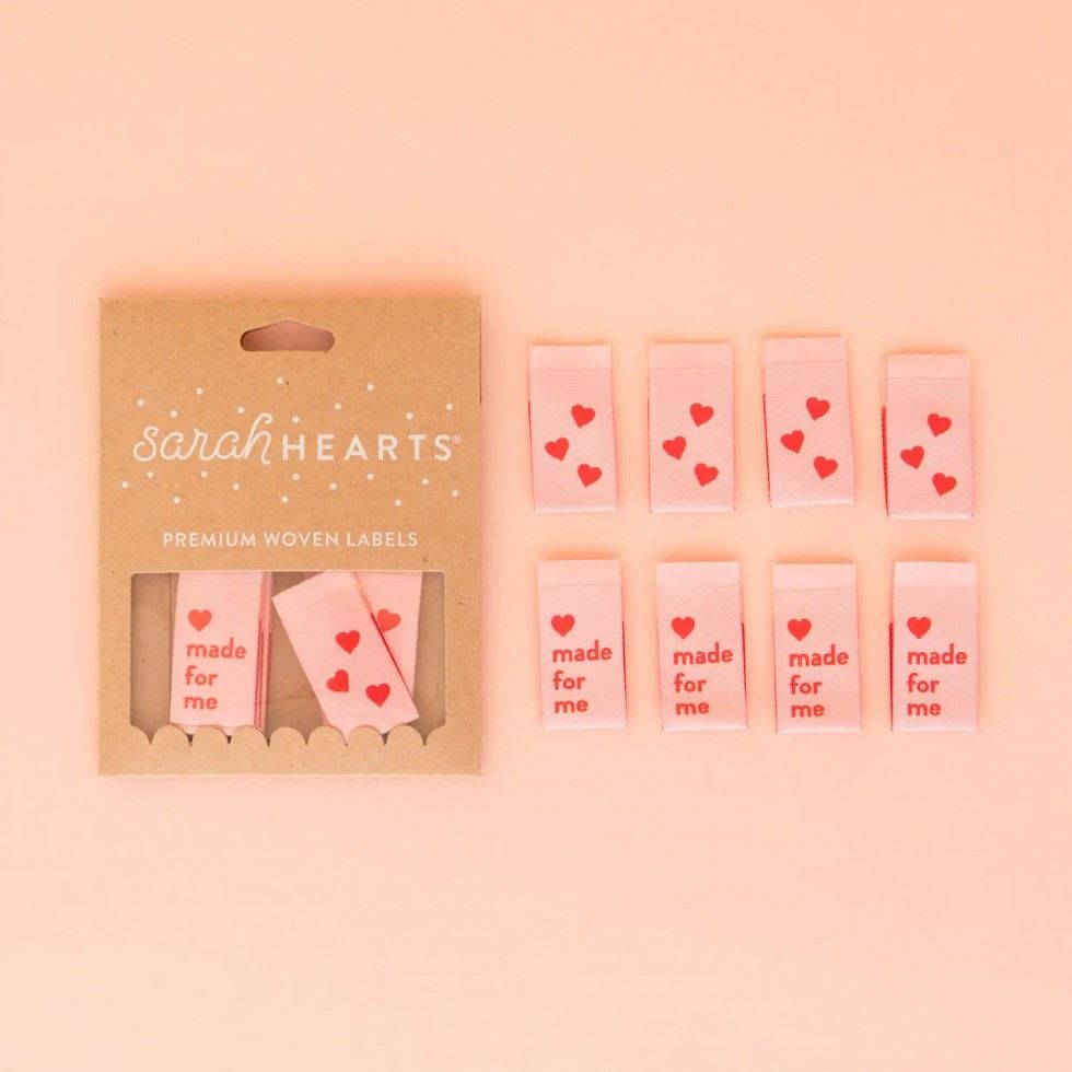 Sarah Hearts Made For Me Heart Woven Labels
 