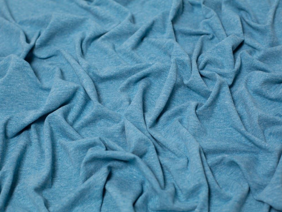 Minerva Core Range Petrol Melange Cotton Jersey Stretch Knit Fabric