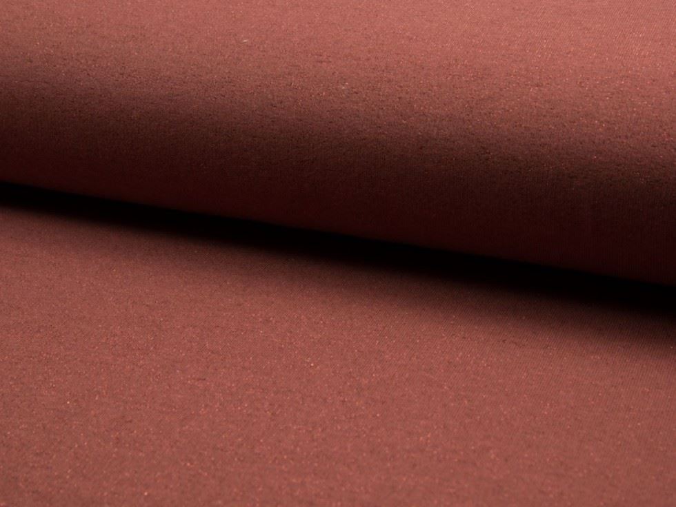 Terracotta Deadstock Lurex Loop Back French Terry Stretch Knit Fabric