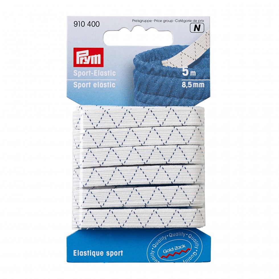 Prym Sport-Elastic Gummi weiß 8,5mm 5m
