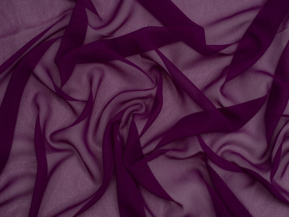 Minerva Core Range Light Sheer Chiffon Fabric Rich Purple